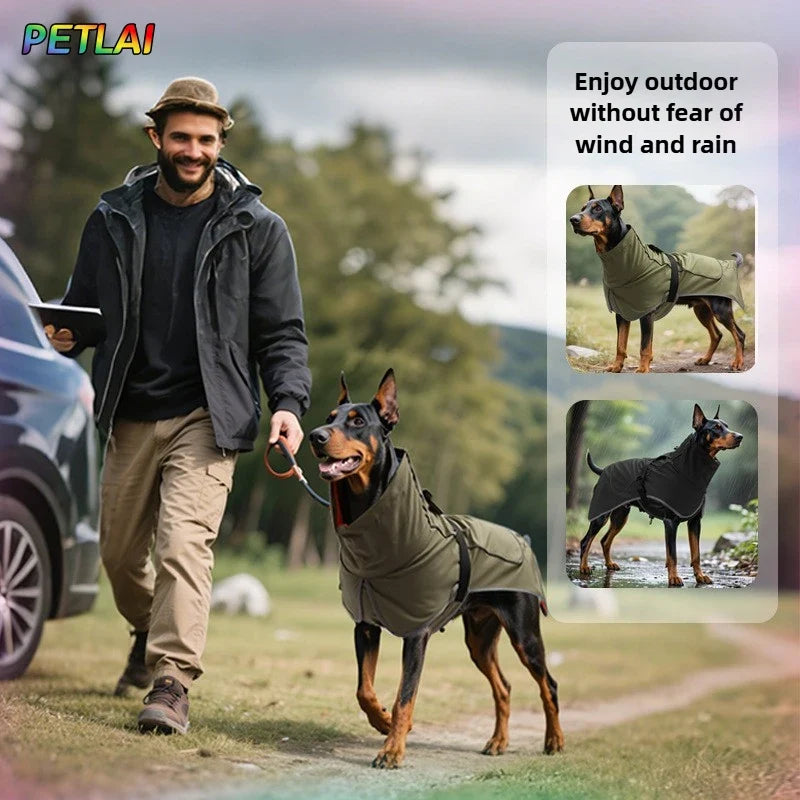 Dog Clothes Outdoor Jacket Outfit Waterproof Rainproof Clothing Coat Pet Outdoor Rain Dual Use Cloth Large Dog Pet Wind Clothes
