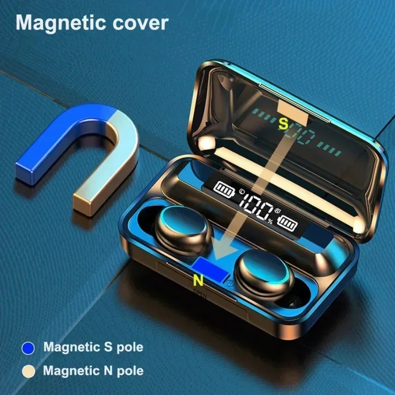 Bluetooth Headphones 9D Stereo High Bass Sport Earphones Handfree Touch Control Tws Wireless Earbuds Headset