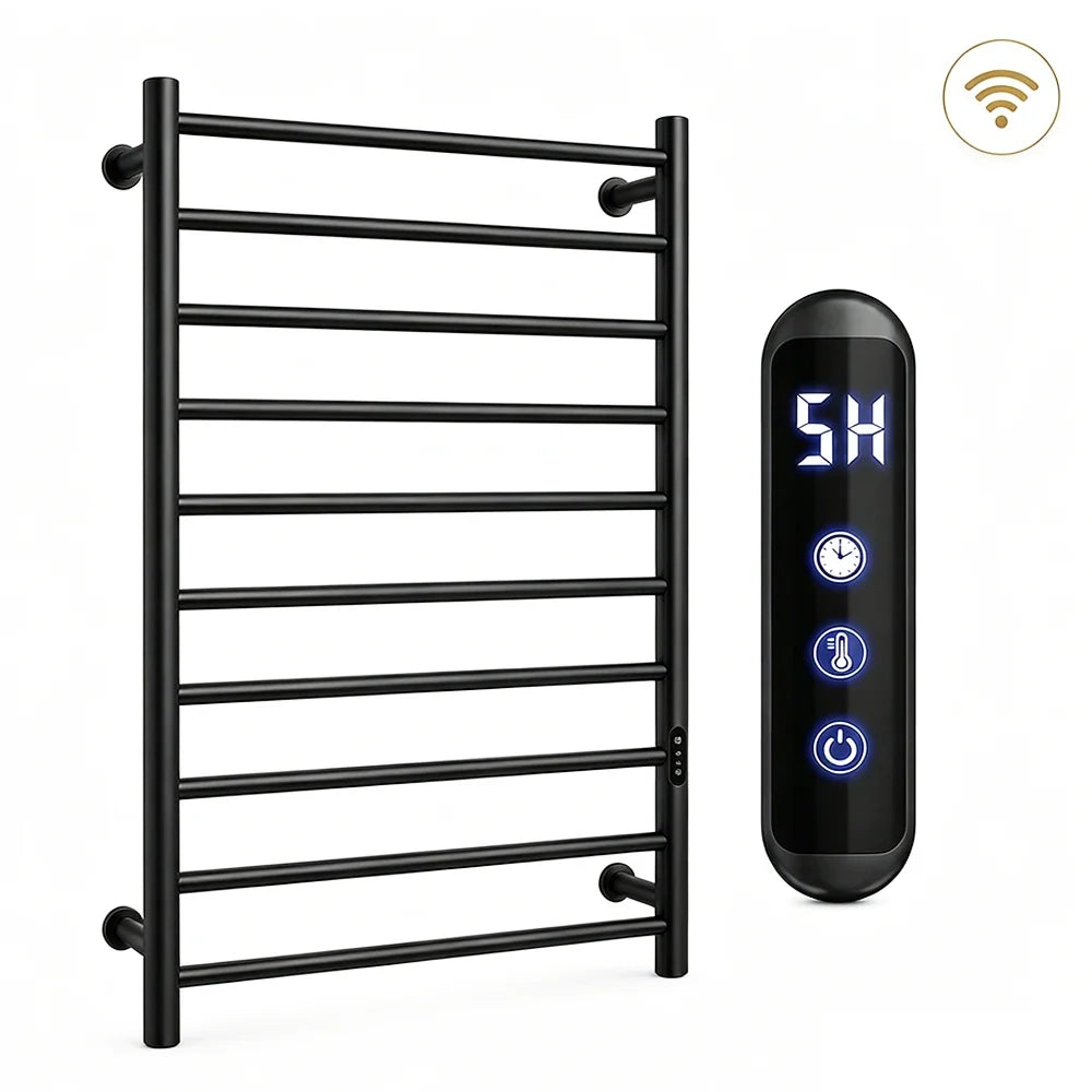 Brushed Gold Electric heated towel rack Heated towel warmer Towel radiator 10 Bars Bathroom Towel Dryer 80cm*50cm