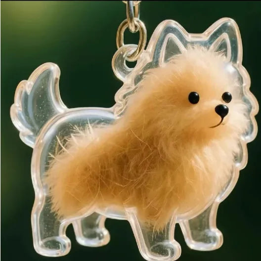 Dog Hair Storage Cute Pendant Keychain Bag Pendant Couple Car Key Chains Jewelry Souvenir Collection Gift Decoration Accessories