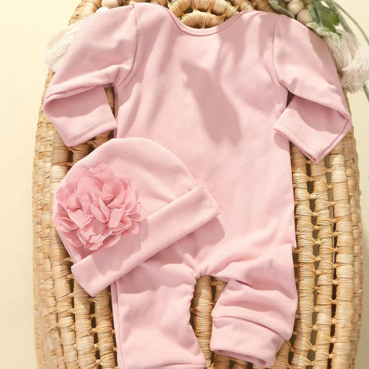2pcs Newborn Rompers Spring Autumn Baby Girl Clothes Floral Cotton