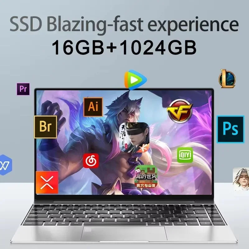 14.1" Ultra Slim Laptop Intel I9-10980hk Win11 Pro 16GB 2TB SSD FHD