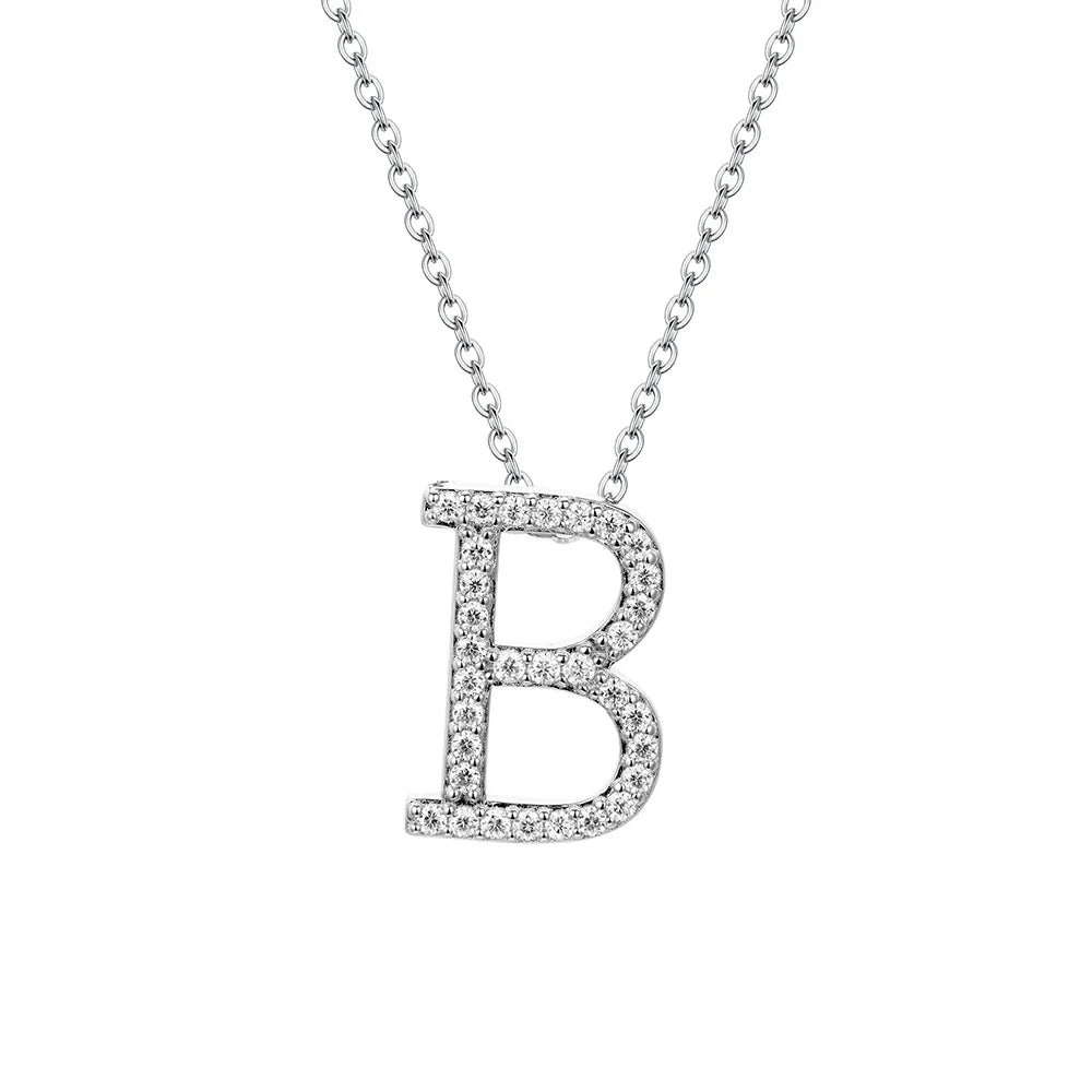 VVS1 D Moissanite Letters Pendant Necklace for Women