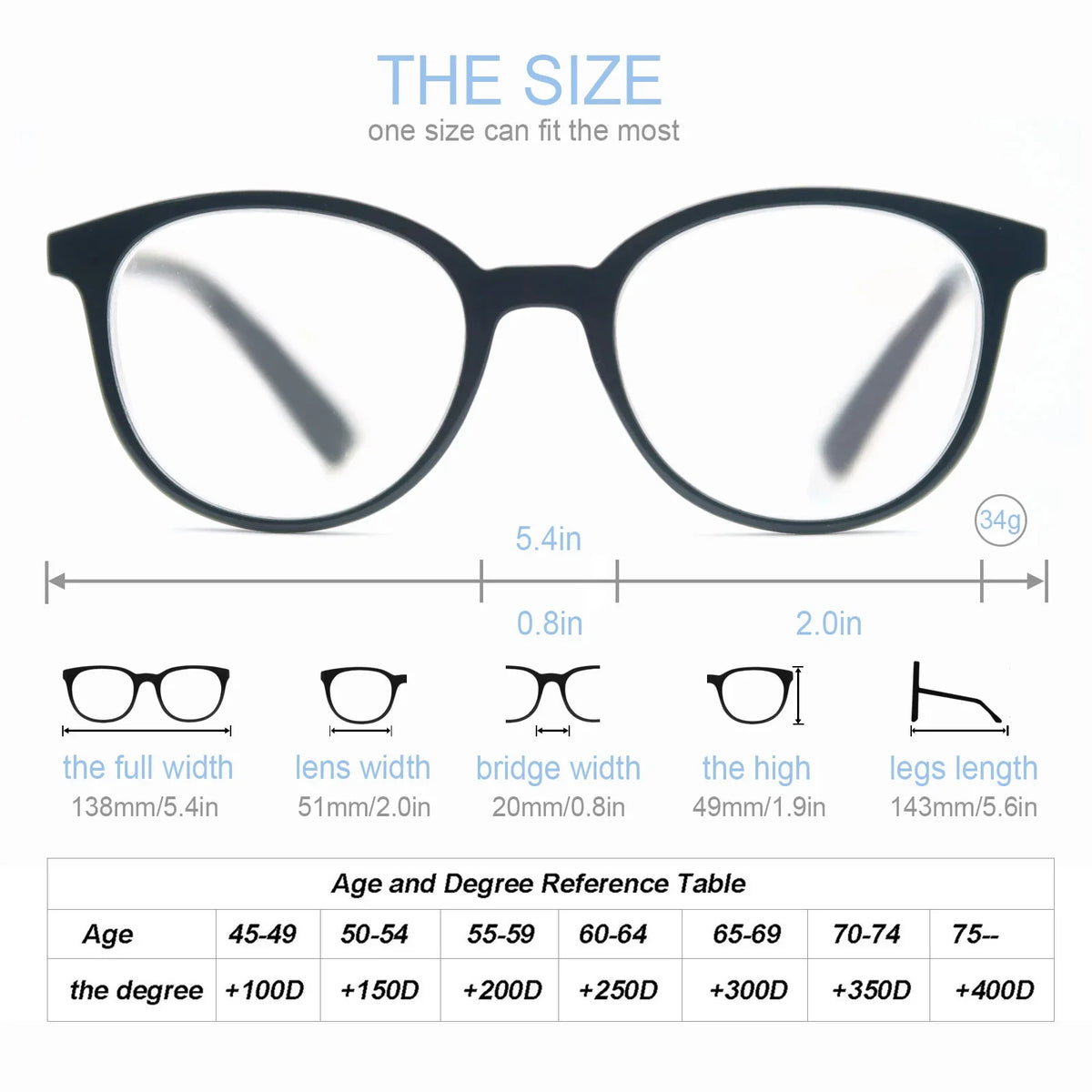 Round Reading Glasses Women Readers Eyeglasses Classic Frame Flexble Plastic Spring Hinge Lightweight Wear with Diopter +1.0~4.0
