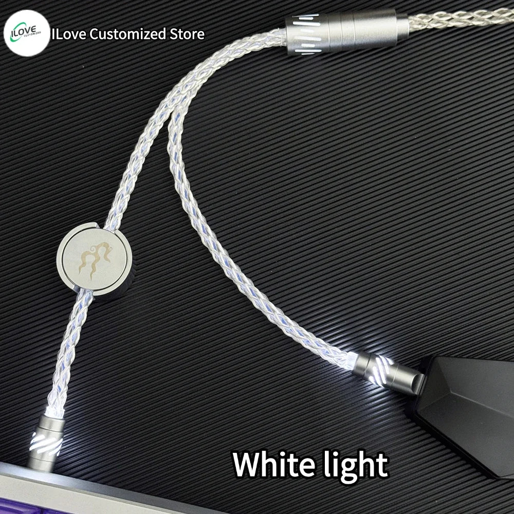 Magnetic axis keyboard cable Supports Dual 8k Magnetic Control lighting 1-to-2 TYPE-C  mechanical keyboard cable USB - TYPE C