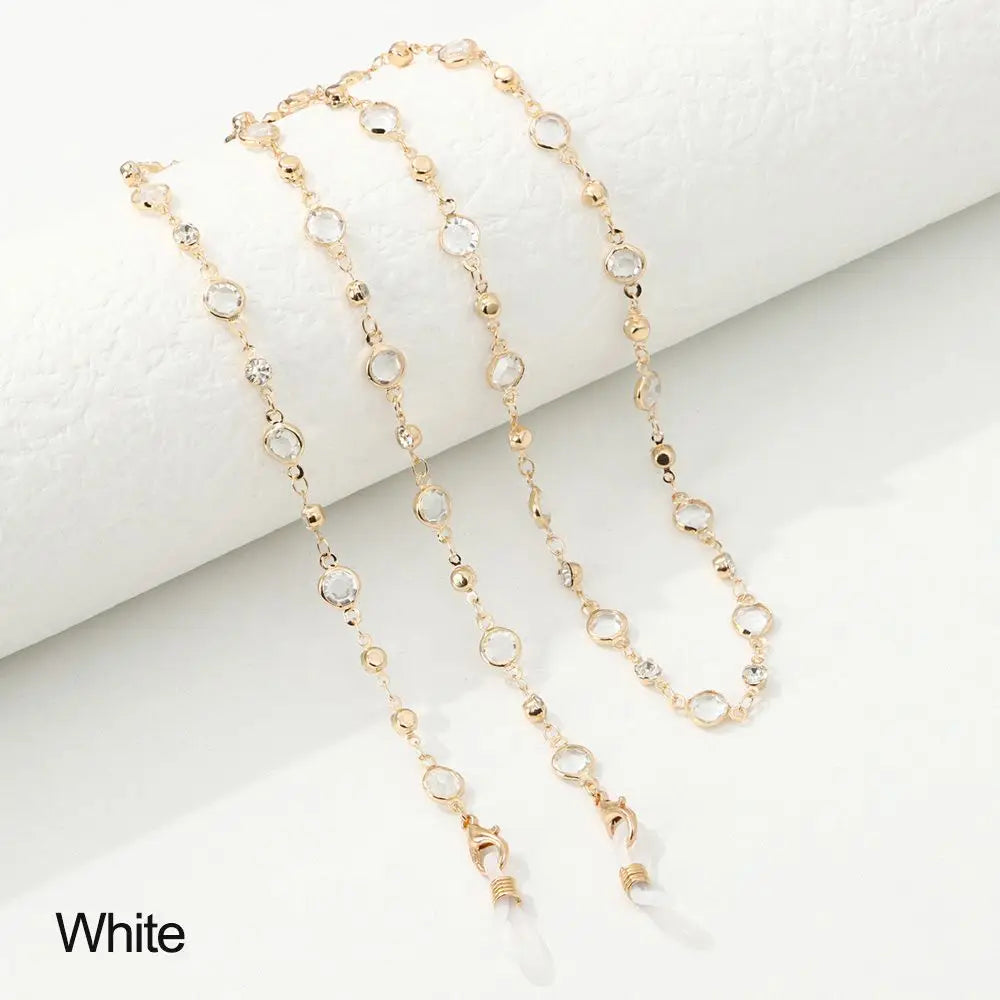 Vintage Long Crystal Glasses Chain Eyeglass Lanyard Glasses Necklace Eye wear Accessories