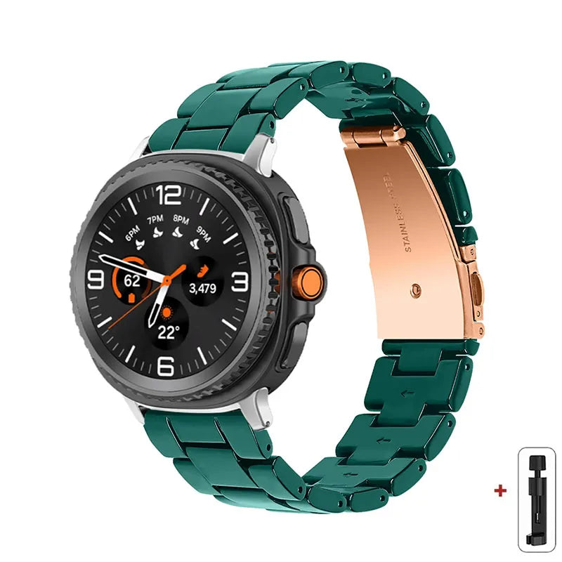 Samsung Galaxy Resin Link Watch Band - Tortoise Women Watch8/Watch8 Classic/Watch9 Ultra/Ultra2