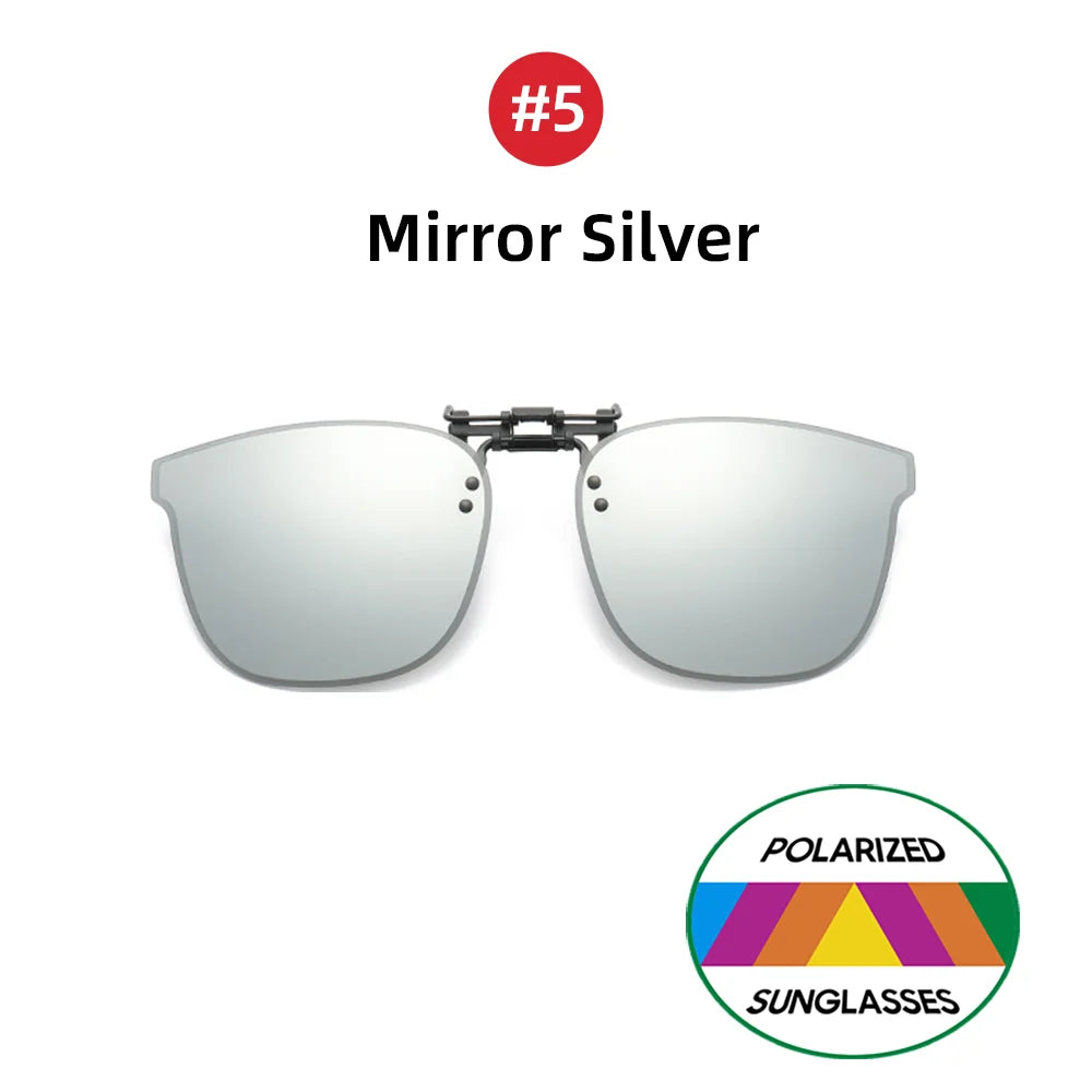 VIVIBEE Big Size Flip up Clip on Sunglasses Polarized Men Classic UV400 Photochromic Lens Sun Glasses for Women