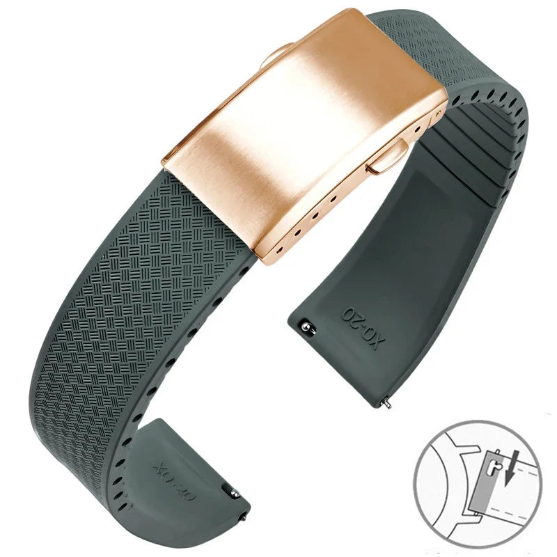 Polar Vantage, Grit X & Ignite FKM Rubber Band with Folding Clasp