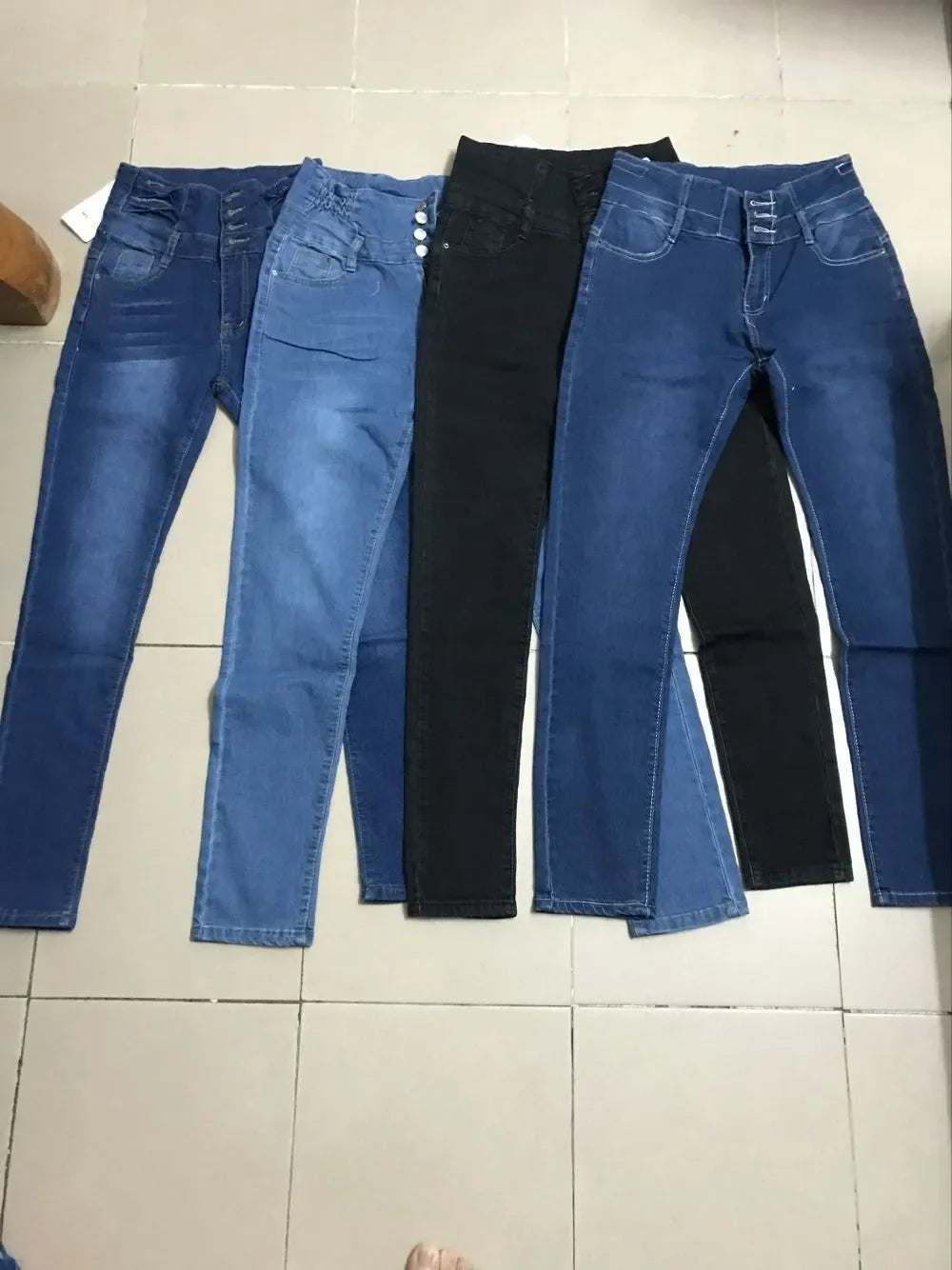 Pencil Pant Jeans Women Denim Long Flare Pants Slim Fit High Waist Sexy Hip Wrap Sheath Straight Trousers Elegant Splice