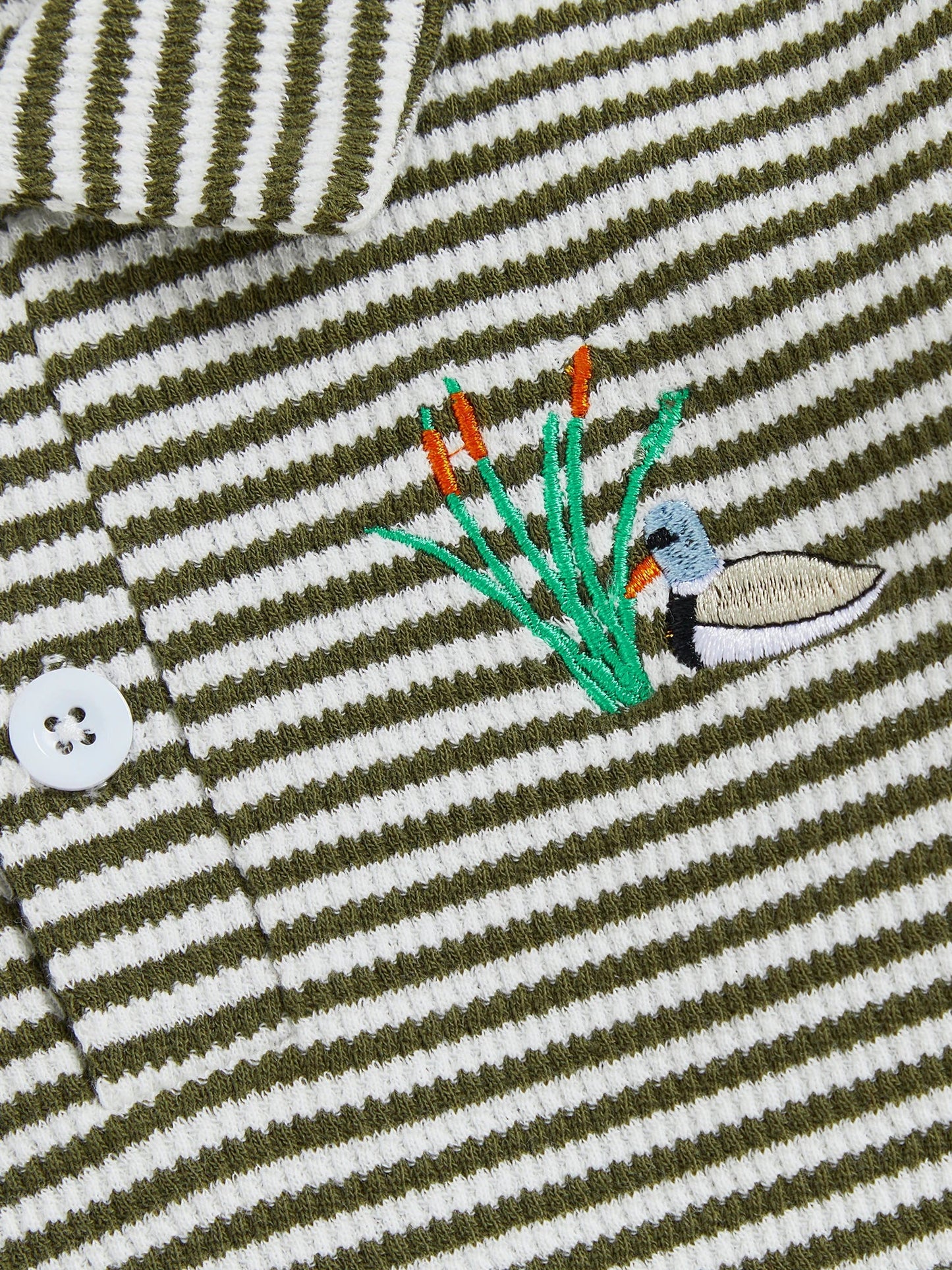 Baby Toddler Boys 2Pcs Long Sleeve Embroidery Duck Top with Striped Pants Infant Clothes Set