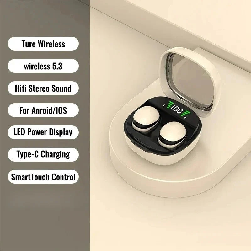 Bluetooth 5.3 Sleeping Earbuds Wireless Mini Headphones For Work TWS Earphone Stereo Hidden Headsets with Mic HD Call Waterproof