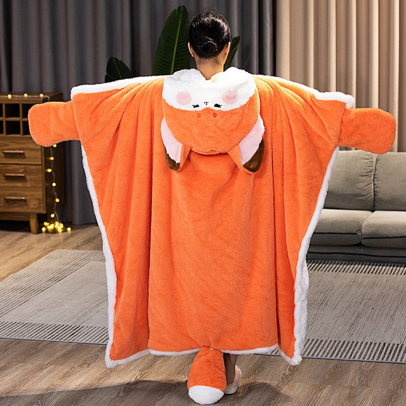 Sudadera con capucha y manta de zorro