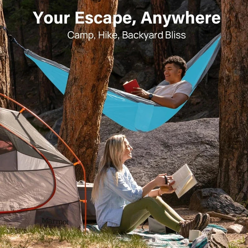 Camping Hammock Portable Hammocks with Tree Straps Attached Carry Bag Perfect for Outside Indoor Hiking Beach Backpack Travel