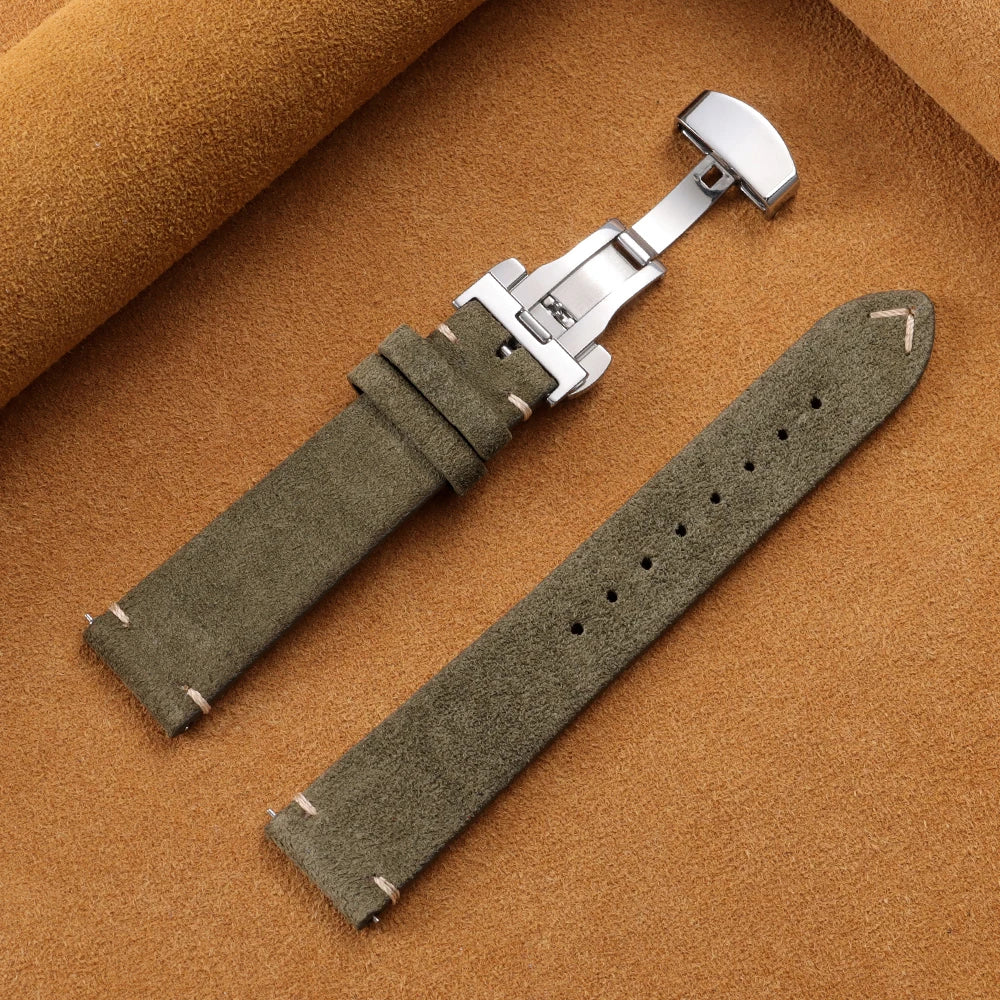 TicWatch Pro 3, E3 & GTH Vintage Suede Band with Butterfly Clasp