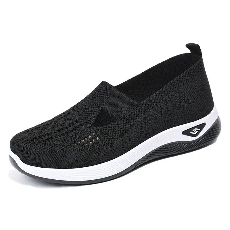 2025 Spring Women's Sports Shoes Mesh Fashionable Breathable Lightweight Non-slip Wear-resistant Casual Sports Shoes Flat Shoes