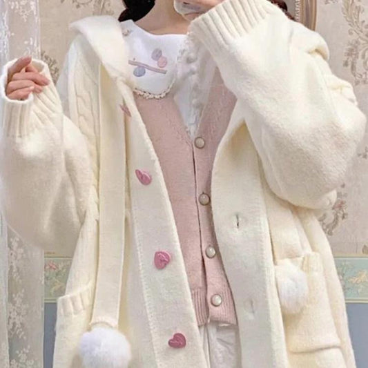 Sudadera con capucha de cárdigan