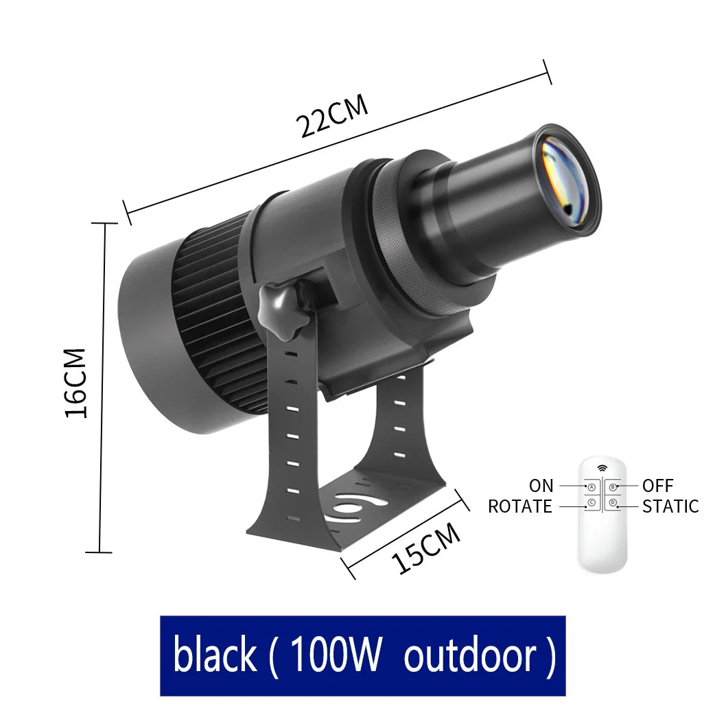 Custom Led HD Gobo Logo Projector Indoor Outdoor Ip67 Waterproof Rotating Advertising Image Projection Light For Floor Wedding
