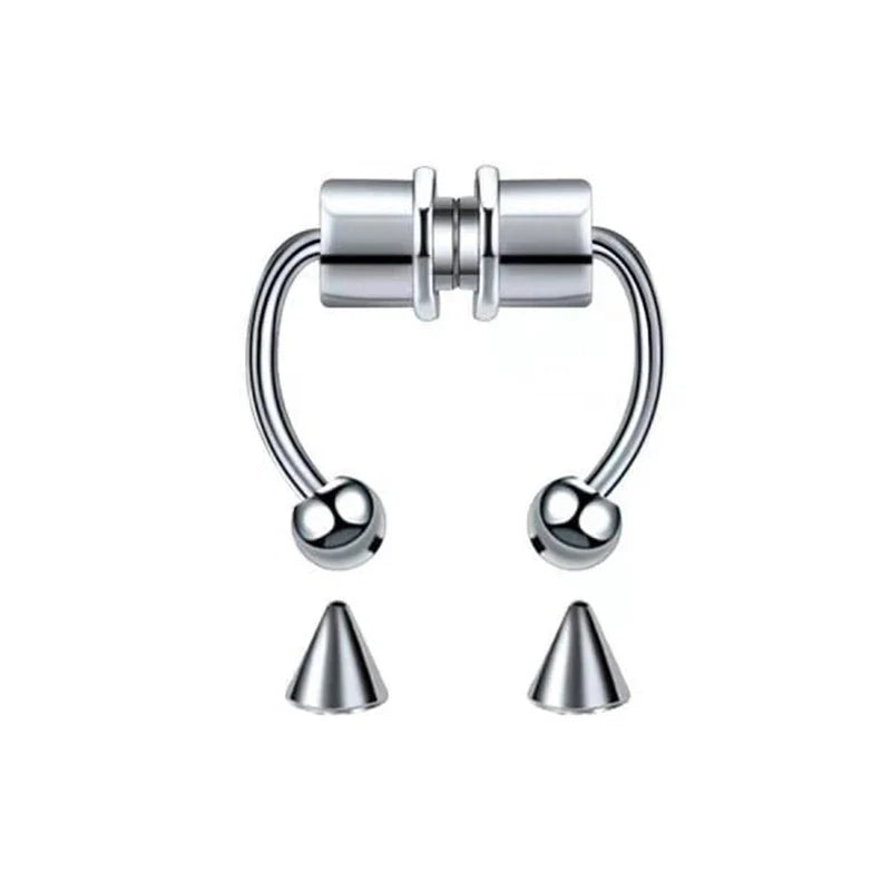1/4pcs Women Fake Piercing Nose Ring Hoop Septum Piercing Nose Clip