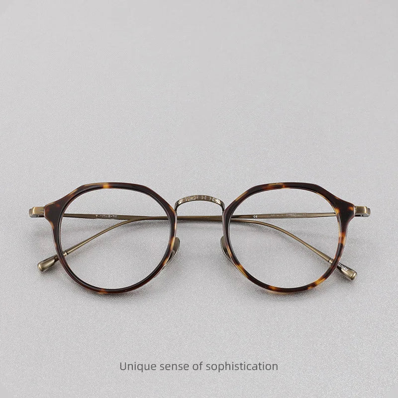 Acetate Titanium Glasses Frame Retro Luxury Round Eyeglasses Men Woman Irregular Fashion Eyewear