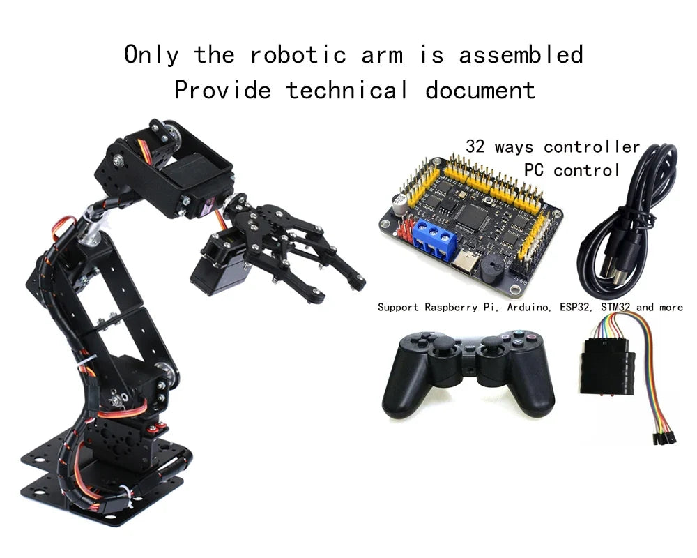 Robotic Arm Kit 6 Dof Programming Robotic Arm DIY kit for Arduino Raspberry Pi Robot For UNO/ESP32 Open Source Code and Tutorial