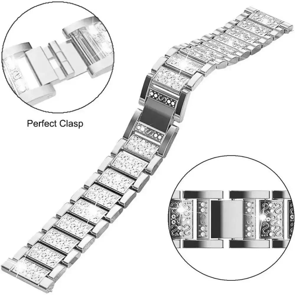 Samsung Galaxy Watch 7, 6, 5, 4 & FE Women's Rhinestone Link Bracelet