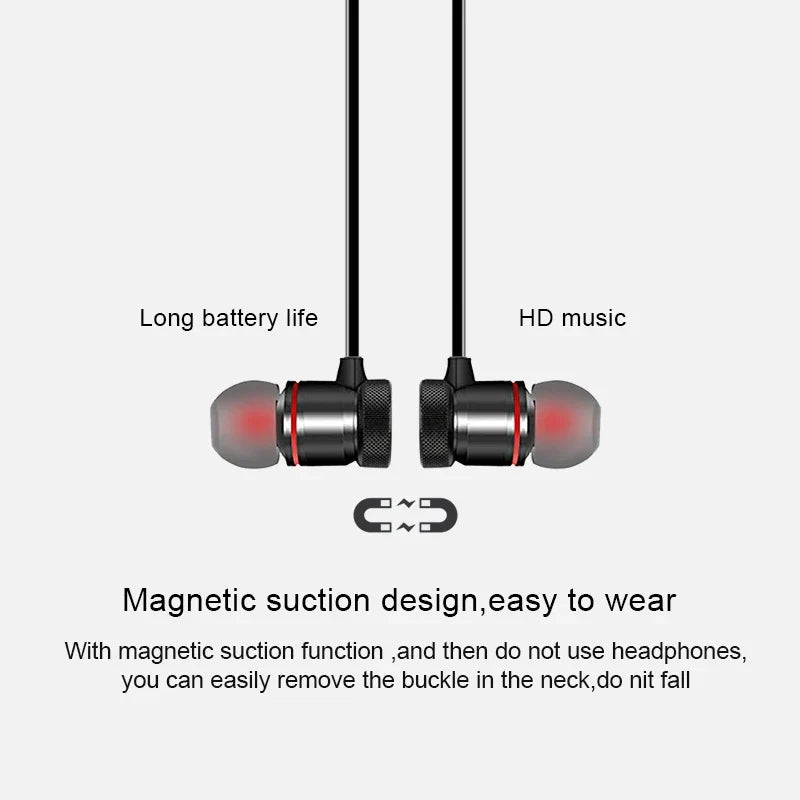 1/2/3/4pcs Bluetooth Earphone Sports Neckband Magnetic Wireless