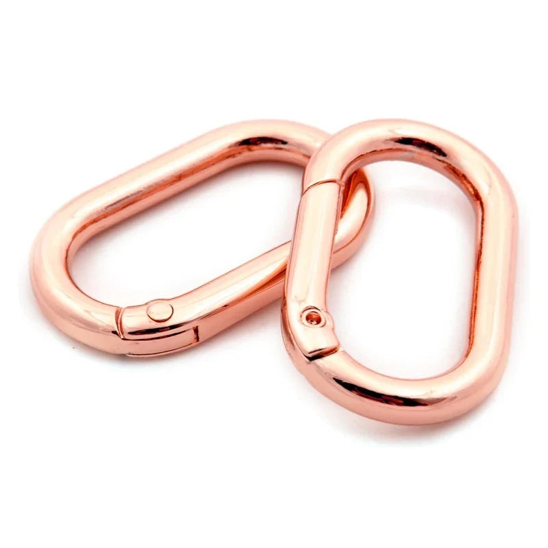 5pcs Metal Oval O Ring Spring Clasp Openable Round Carabiner Keychain Clips Hook Dog Chain DIY Jewelry Buckle