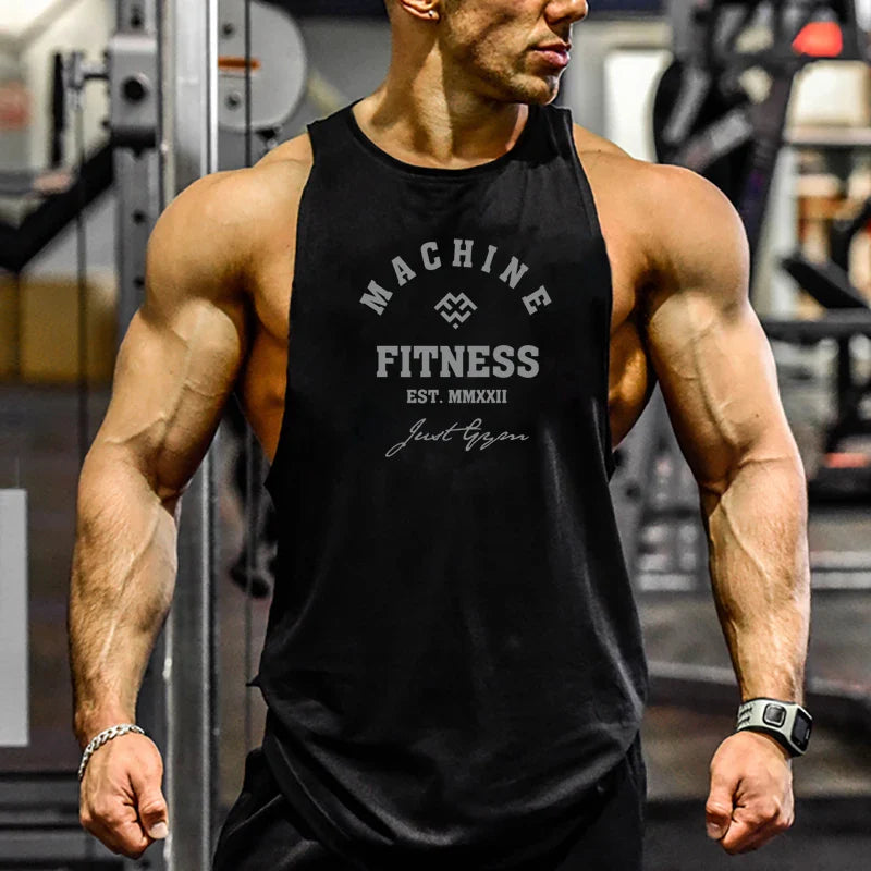 Camiseta de tirantes FlexFit: Camiseta de entrenamiento de algodón para hombre