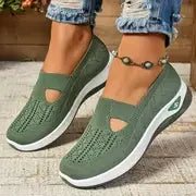 Women's shoes, casual sports shoes, solid color breathable sports soft-soled lightweight walking shoes, low-top knitted casual s