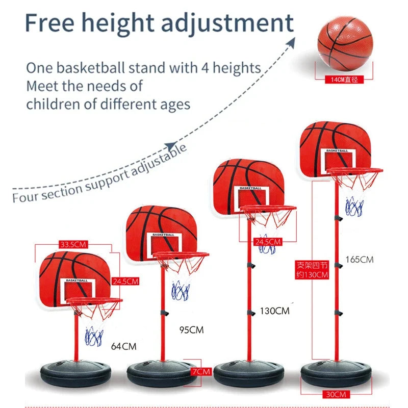 Basketball Hoop 63-150CM Toddler Adjustable Stand Rack Toys For Kids Baby Outdoor Indoor Ball Sport Basket Holder Hoop Game