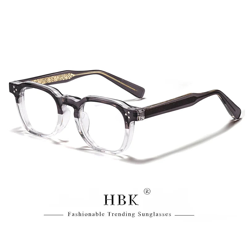 HBK  Square Flat Light Glasses for Men Women Retro TR Frame Eyeglass High-Quality Eyewear Minimalist Match Ideal Gifts