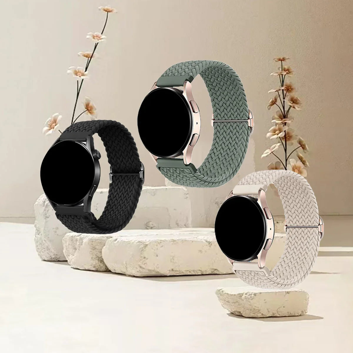 Amazfit Balance, GTR, GTS & Bip Braided Stretch Loop Band 3-Pack