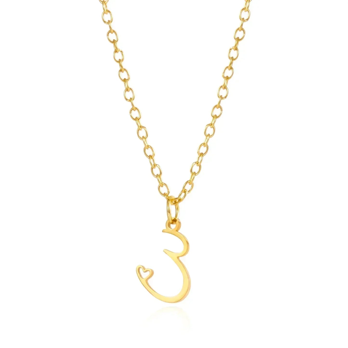 26 Initial Letters Heart Pendant Stainless Steel Necklace for Women Gold Color A-Z Alphabet Choker Chain Birthday Jewelry Gift