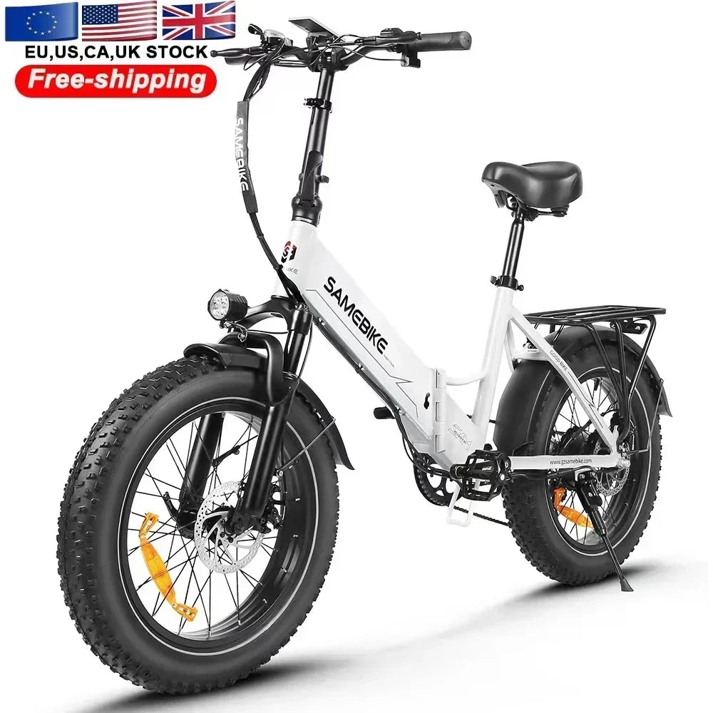 20*4.0 inch fat tire folding electric bicycle, 750W motor urban mountain E-Bike, 48V13AH battery adult electric scooter