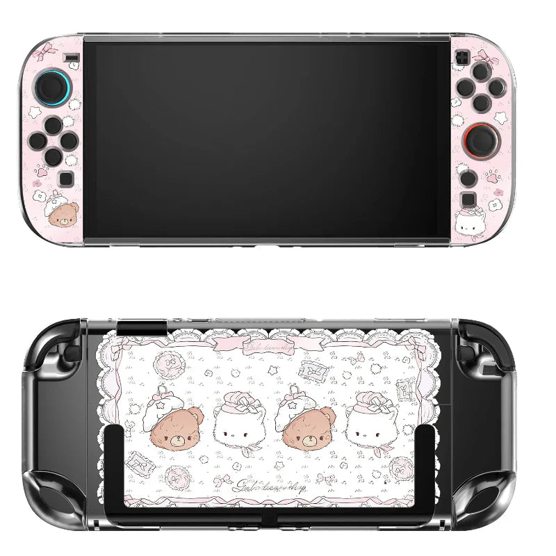Kawaii Bear and Kitties Tea Party Switch Case NS2