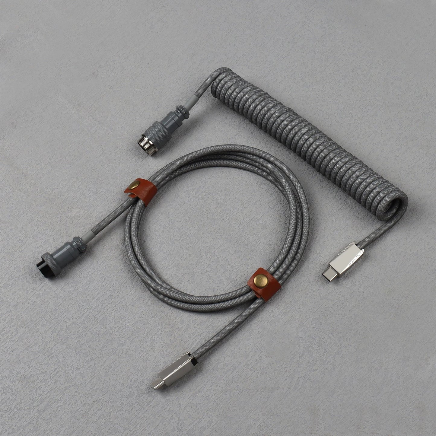 LANO USB-C to Type-C Coiled Cable Gamer Keyboard Custom Coil Type USB C Cable With Detachable Pilot Connector