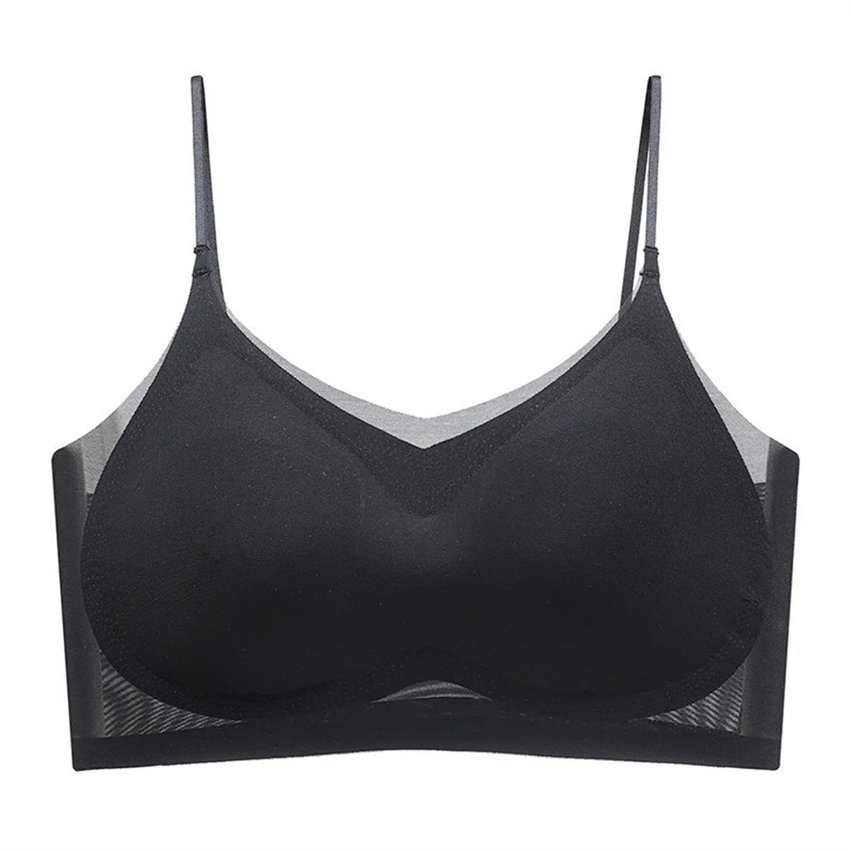 Ultra-Thin Breathable Ice Silk Top Bra Women's Seamless Back Halter Vest Wrap Bra Small Chest Together