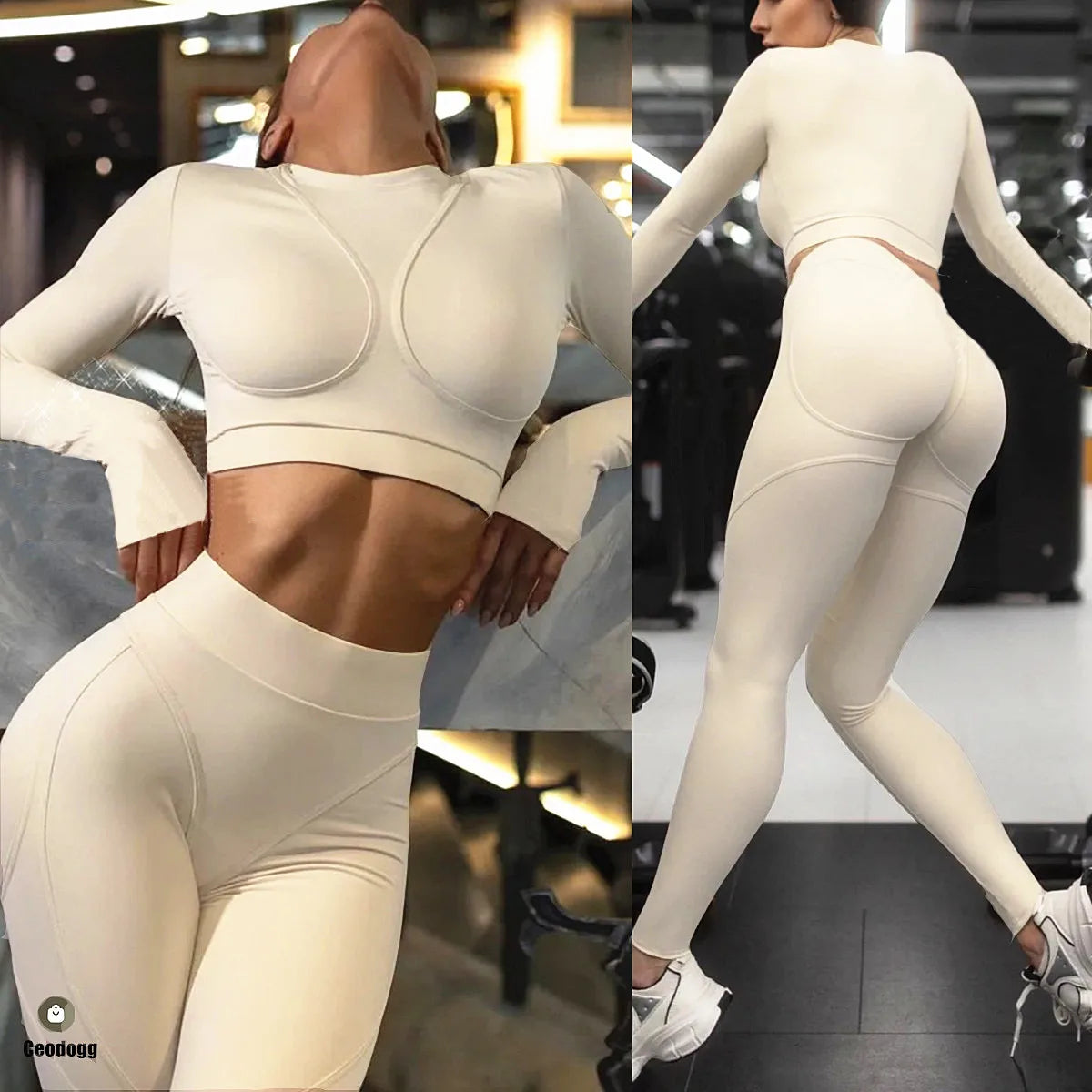 Traje deportivo de yoga sin costuras de cintura alta XP160