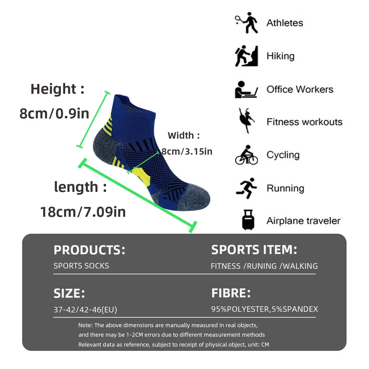 Non-Slip Sports Socks with Thickened Towel Bottom for Performance