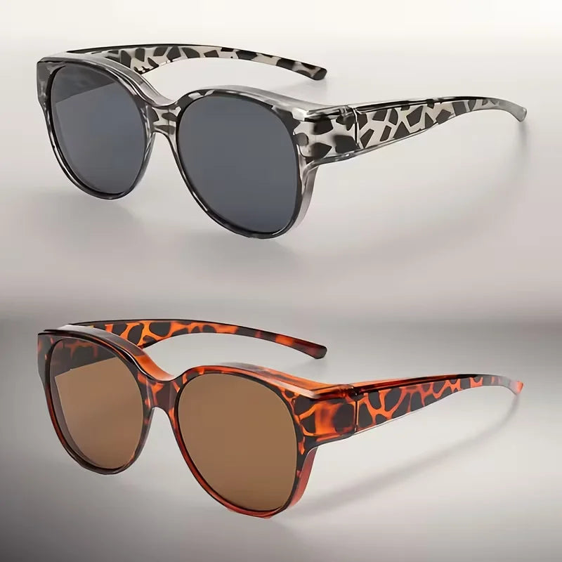2-Piece Set of Fashionable Large Frame Glasses, Suitable for Both Men and Women for Outdoor Decoration