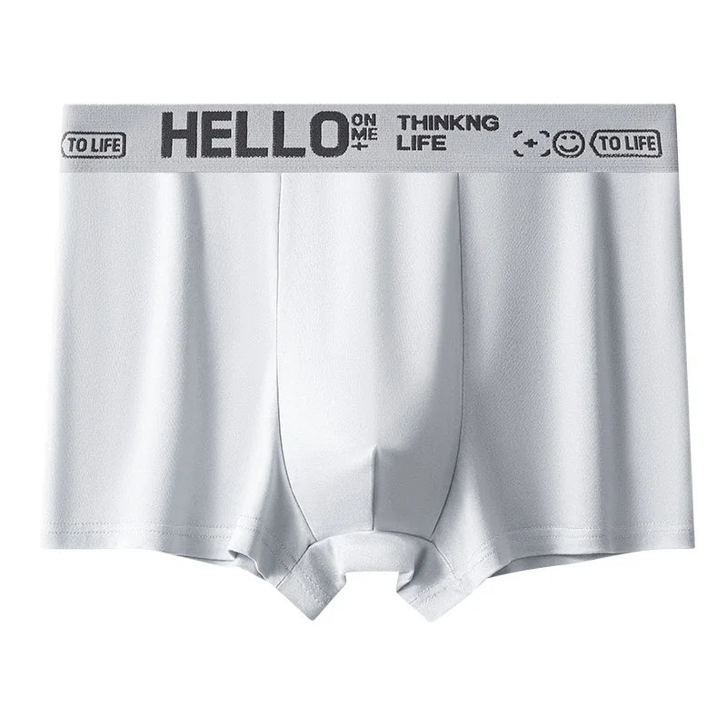 Men's Mid-Waist Thin Briefs Breathable Comfortable Large Size Sports Boxer Shorts Youth Flat Briefs Underwear Polyester Fiber