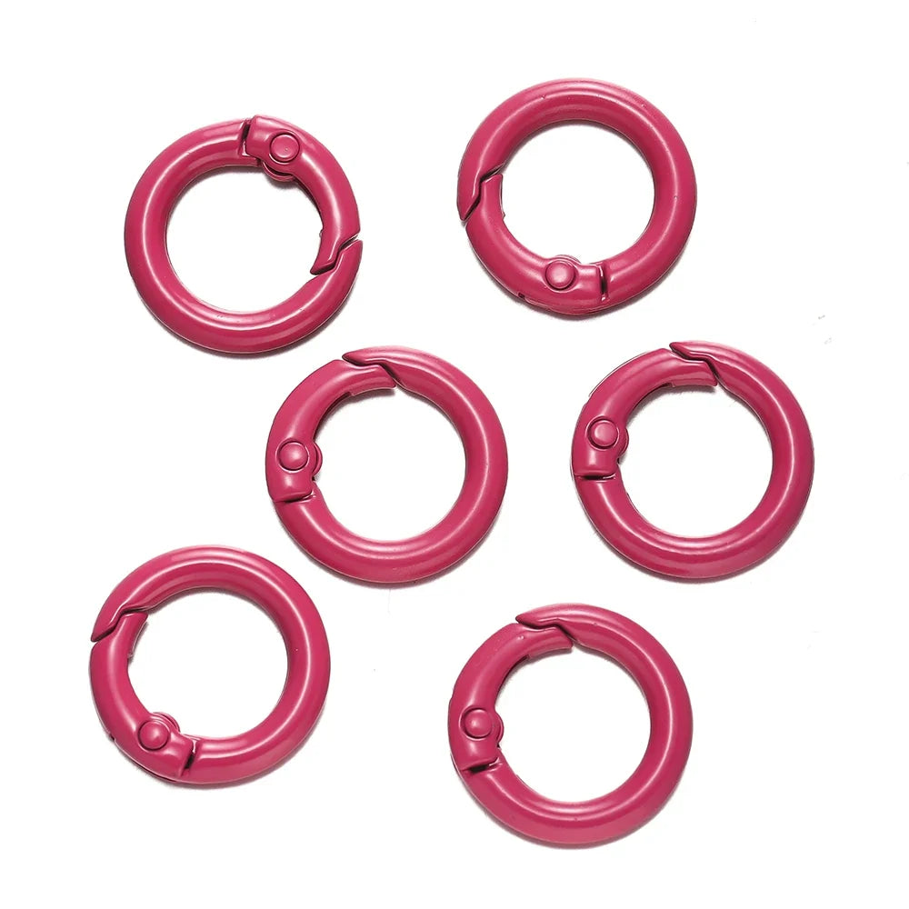 5Pcs Colorful  O Ring Spring Clasp Openable Round Carabiner Keychain Clips Hook Dog Chain DIY Jewelry Buckle Connector