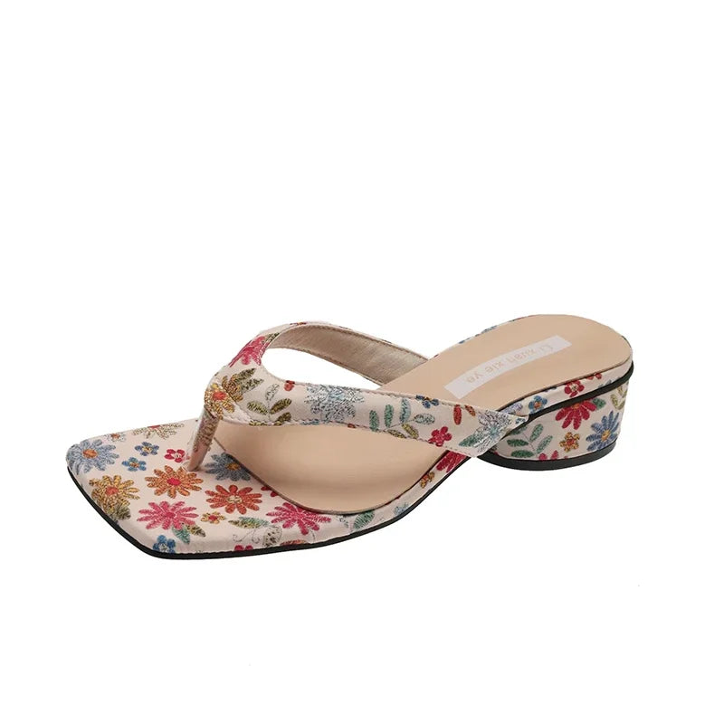 Summer Clip Toe Women Slippes New 2025 Fashion Elegant Wedges Heel Slides Shoes Ladies Casual Outdoor Beach Flip Flops Sandalias