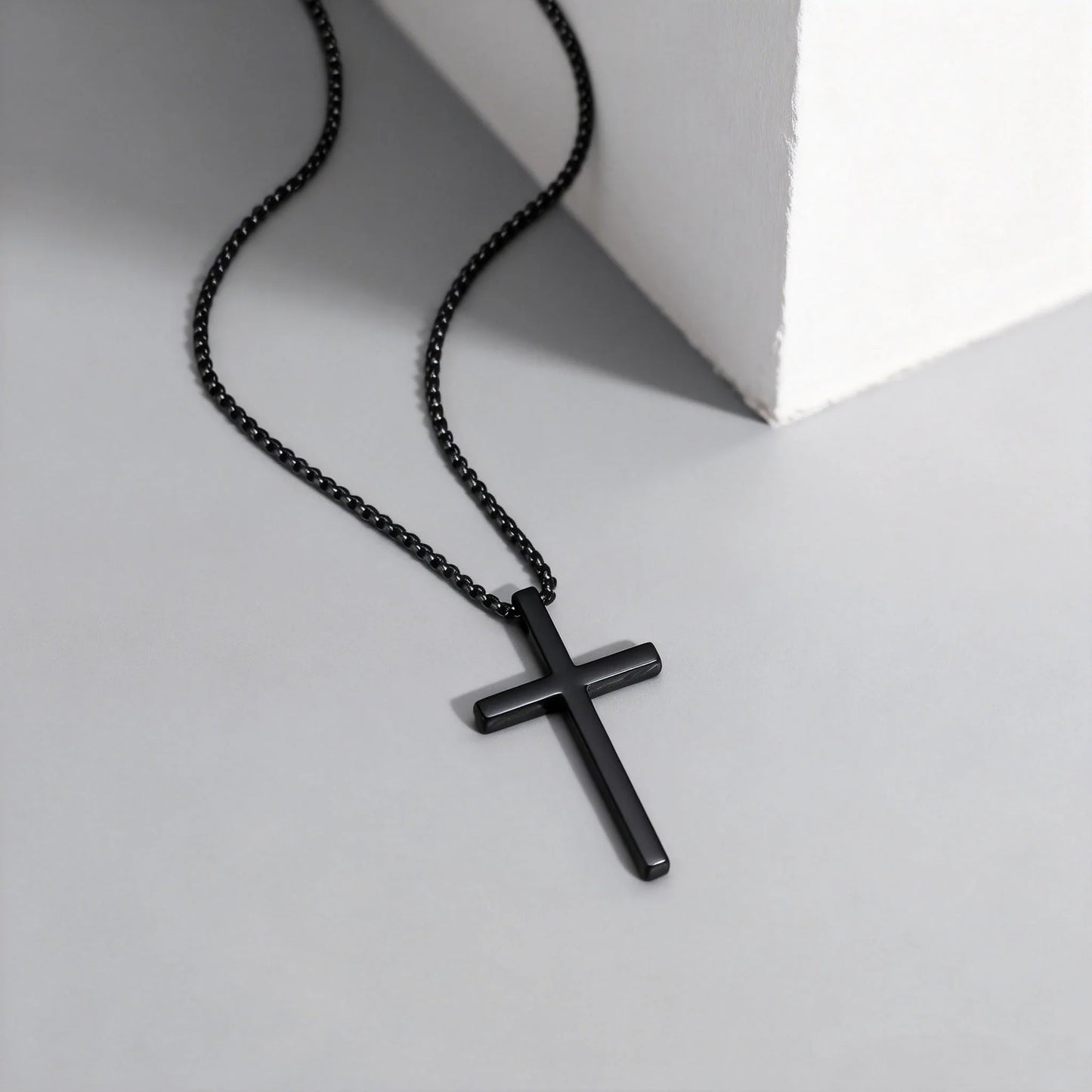 Fashionable Cross Pendant Necklace | Unisex Stainless Steel Box Chain