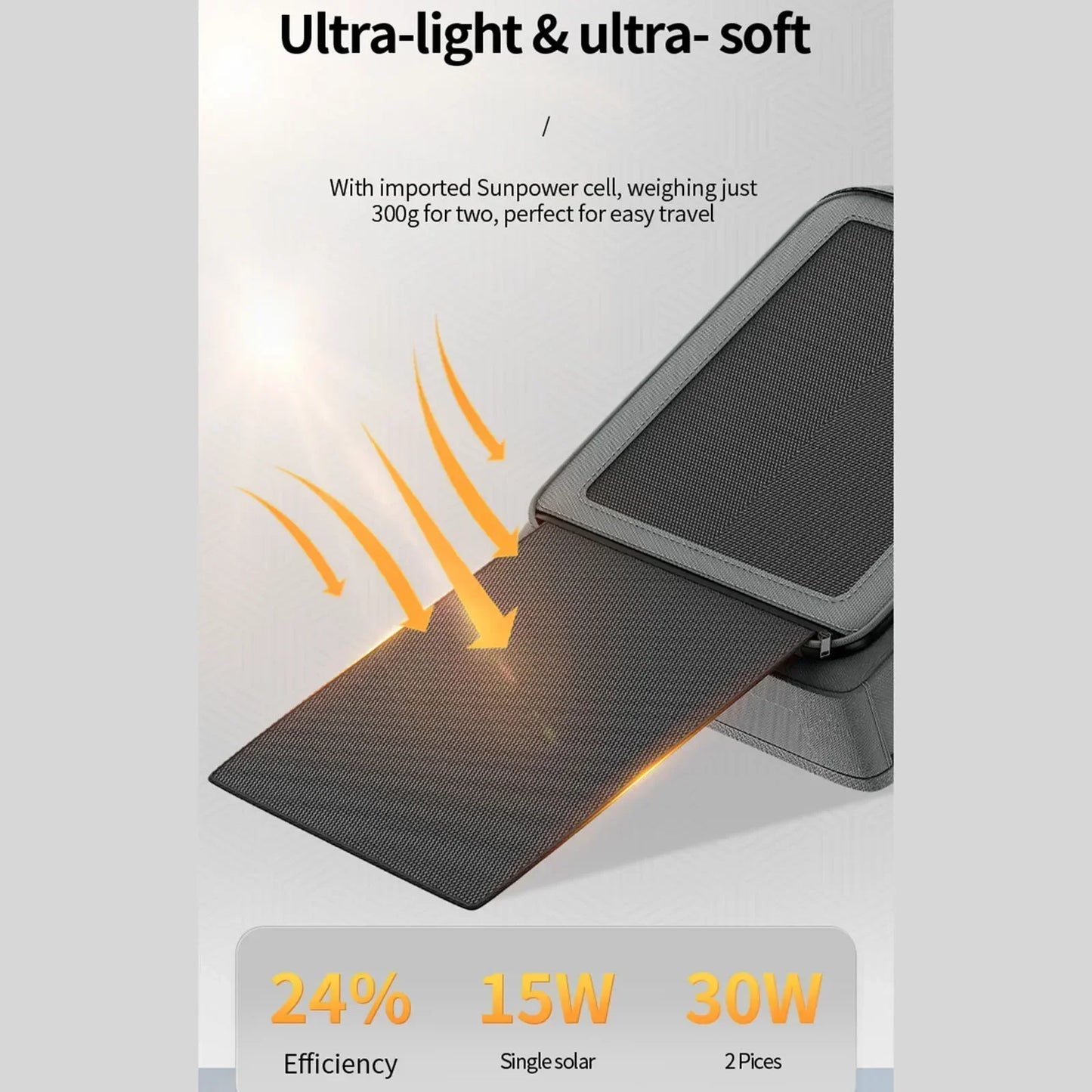 Solar Charging Backpacks 30W Solar Panel 44x32x17CM 35L Oxford Cloth Lightweight Waterproof Zipper Bag Outdoor Bag Accessories