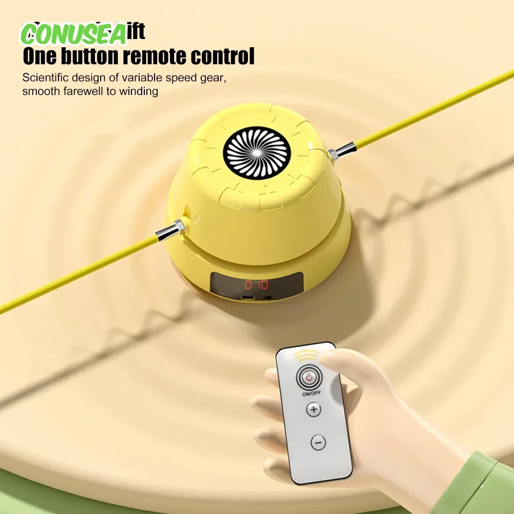 Electric Rope Skipping Machine Automatic Remote Control Jumping Rope Digital Counter Indoor Outdoor Exercise Toys Games for Kids