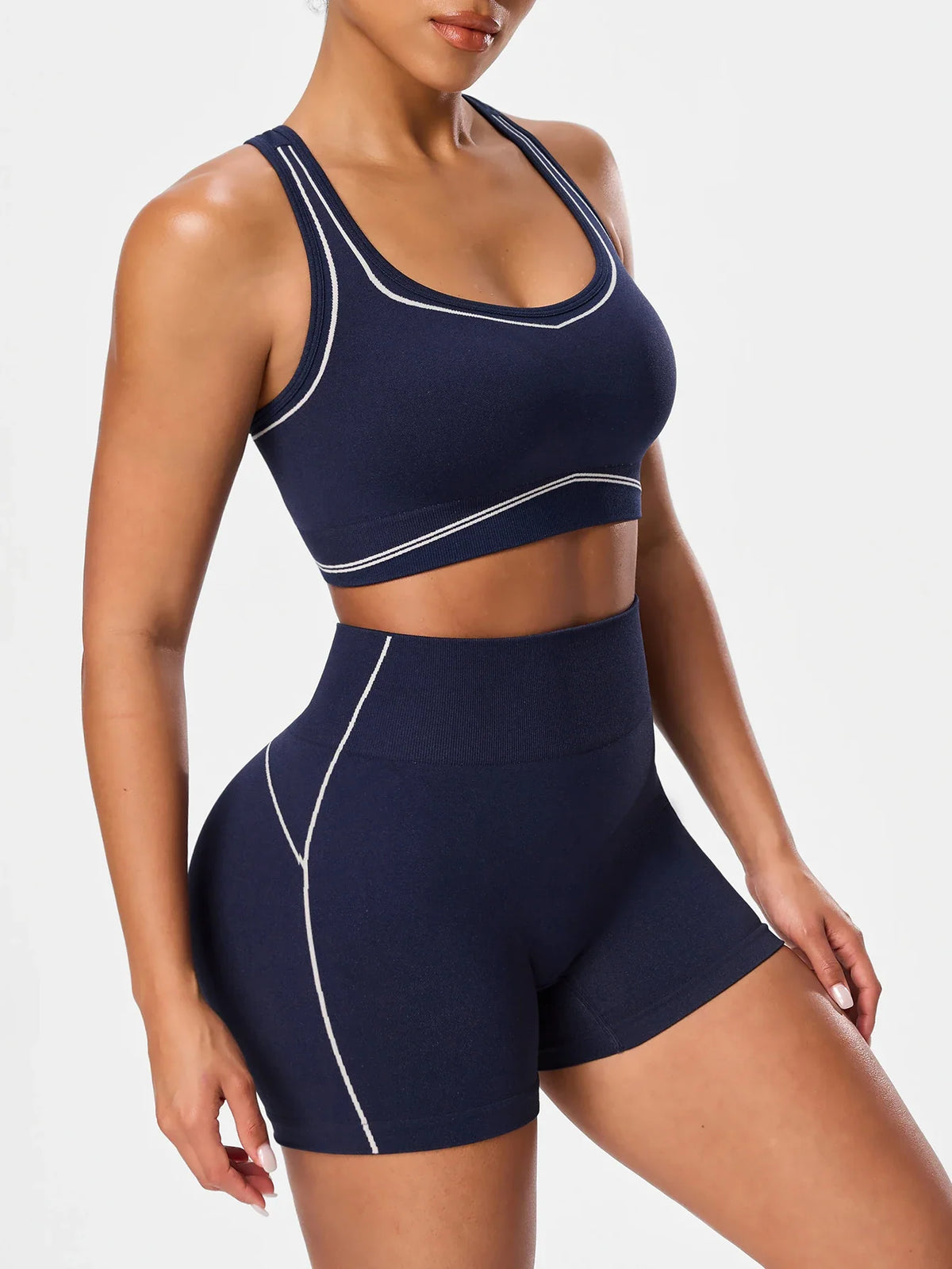 2pcs/sets Yoga Sport T-shirts Shorts Set Sportswear Woman Gym Seamless Workout Vest Shorts Leggings Activewear Women's Tracksuit