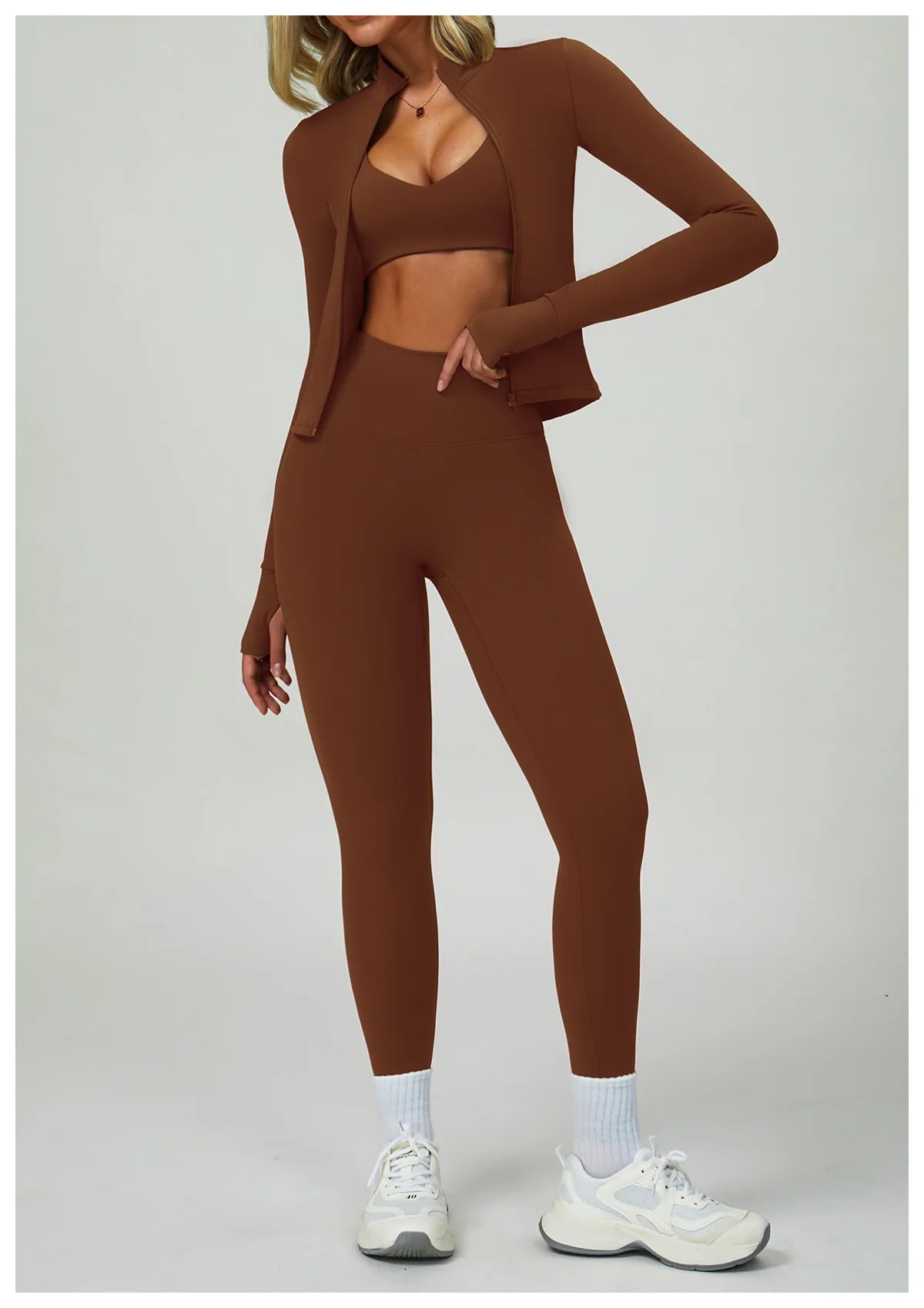 2/3-Piece Activewear Set – Sports Bra & High Waist Leggings