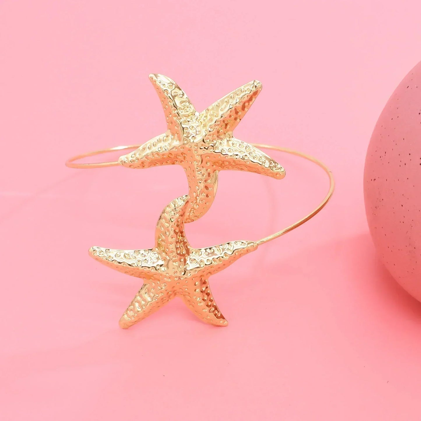 New Fashion Golden Alloy 2 Starfish Arm Bracelet for Women  Summer Beach \Dance Party Cuff Bracelets Jewlery Accessories Gifts